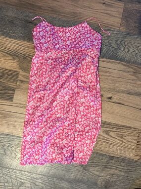 Pink Floral Mini Dress